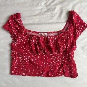 Pacsun- cropped floral shirt